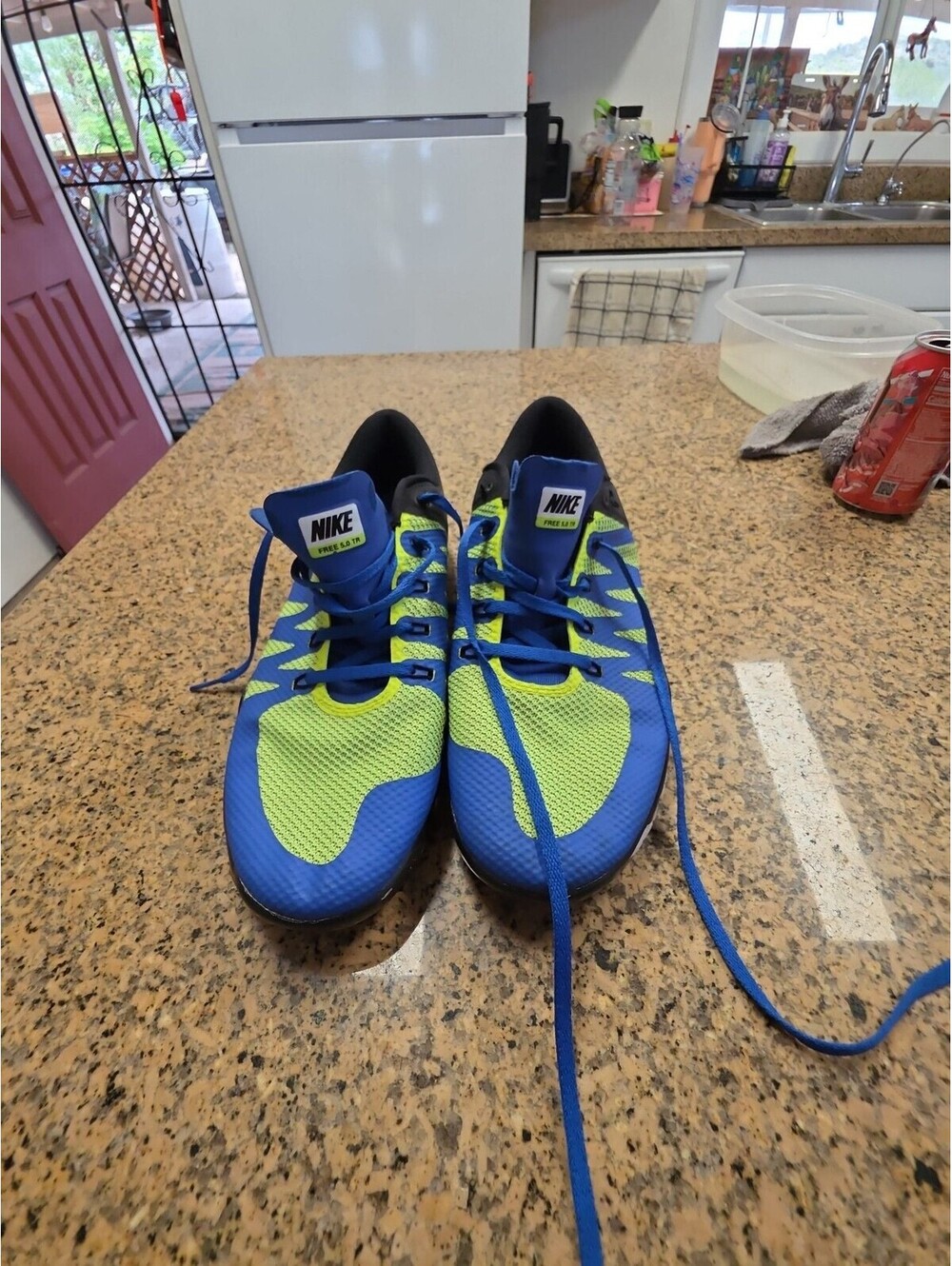 Nike Free 5.0 TR V6 Blue and Volt Green Training Shoes Size 11